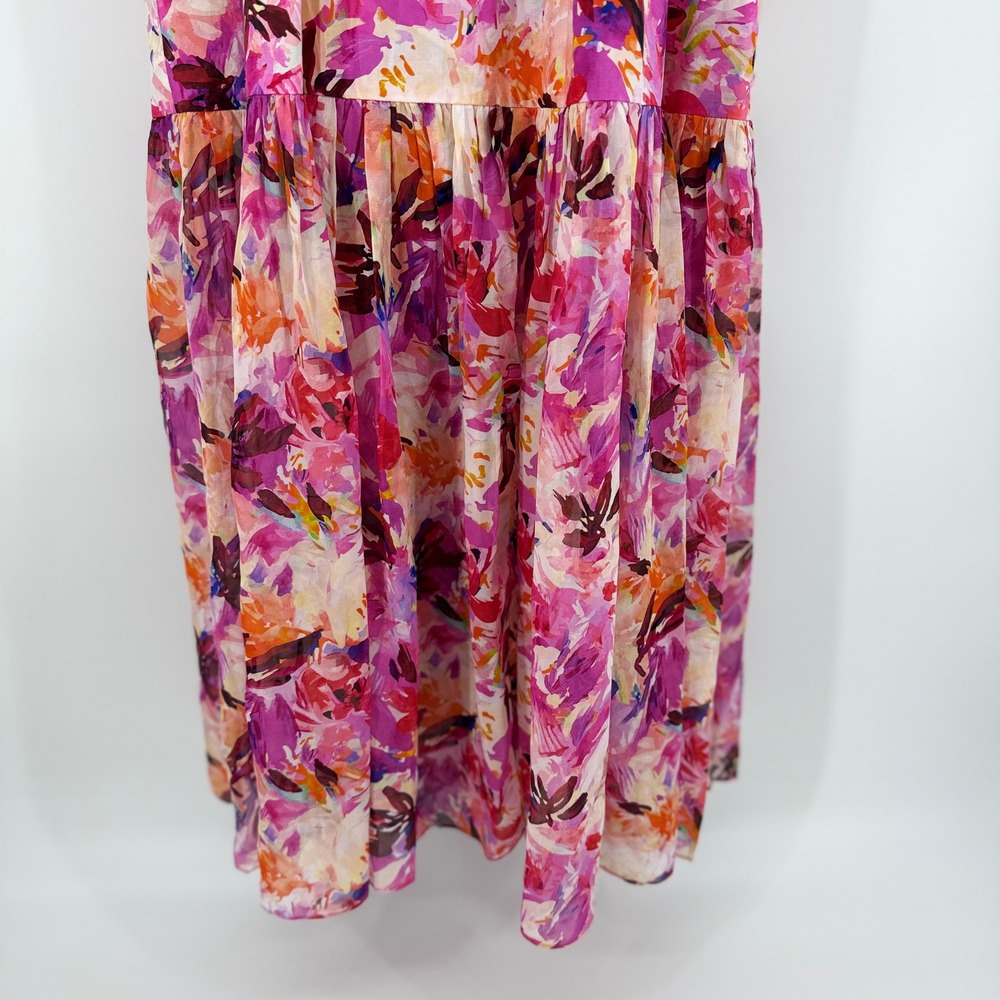 NEW Ulla Johnson Collage Dress Women 4 Azalea Tiered Cotton Silk Midi SOLD OUT! - Picture 10 of 15